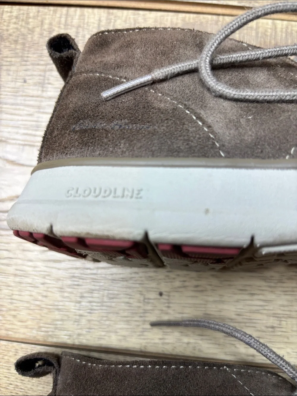 Women’s Eddie Bauer Cloudline Brown Suede Stylish Casual Lace-Up Shoes Size 9